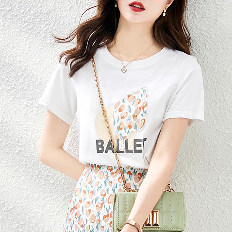 Srcr Women s Fresh Floral Print Thin T-shirt XL