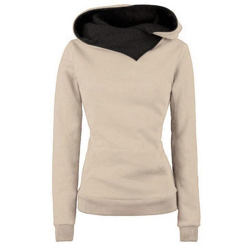 Spring Autumn Hoodies Women Tracksuit Solid Color Fashion Long Sleeve Pullovers Casual Warm Hooded Sweatshirts Tops Plus Size