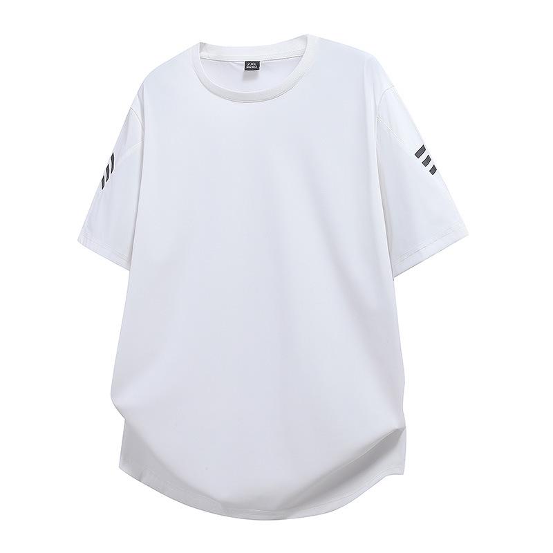 Men's Ice Silk Quick-Dry Sports Suit: Short-Sleeve Top & Shorts for Summer Running and Fitness