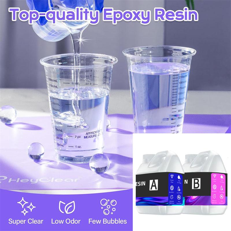 16,9 oz A 16,9 oz B Súprava epoxidovej živice Super číra Samonivelačná Nízky zápach Málo bublín Na povrchovú úpravu Stolová doska Remeslá Drevo Silikónové formy