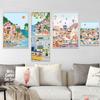 Italy Canvas Painting Poster Wall Art Wall Decoration Beach Palm Coastal Painting Wall Decoration Nordic Living Room Wall Poster