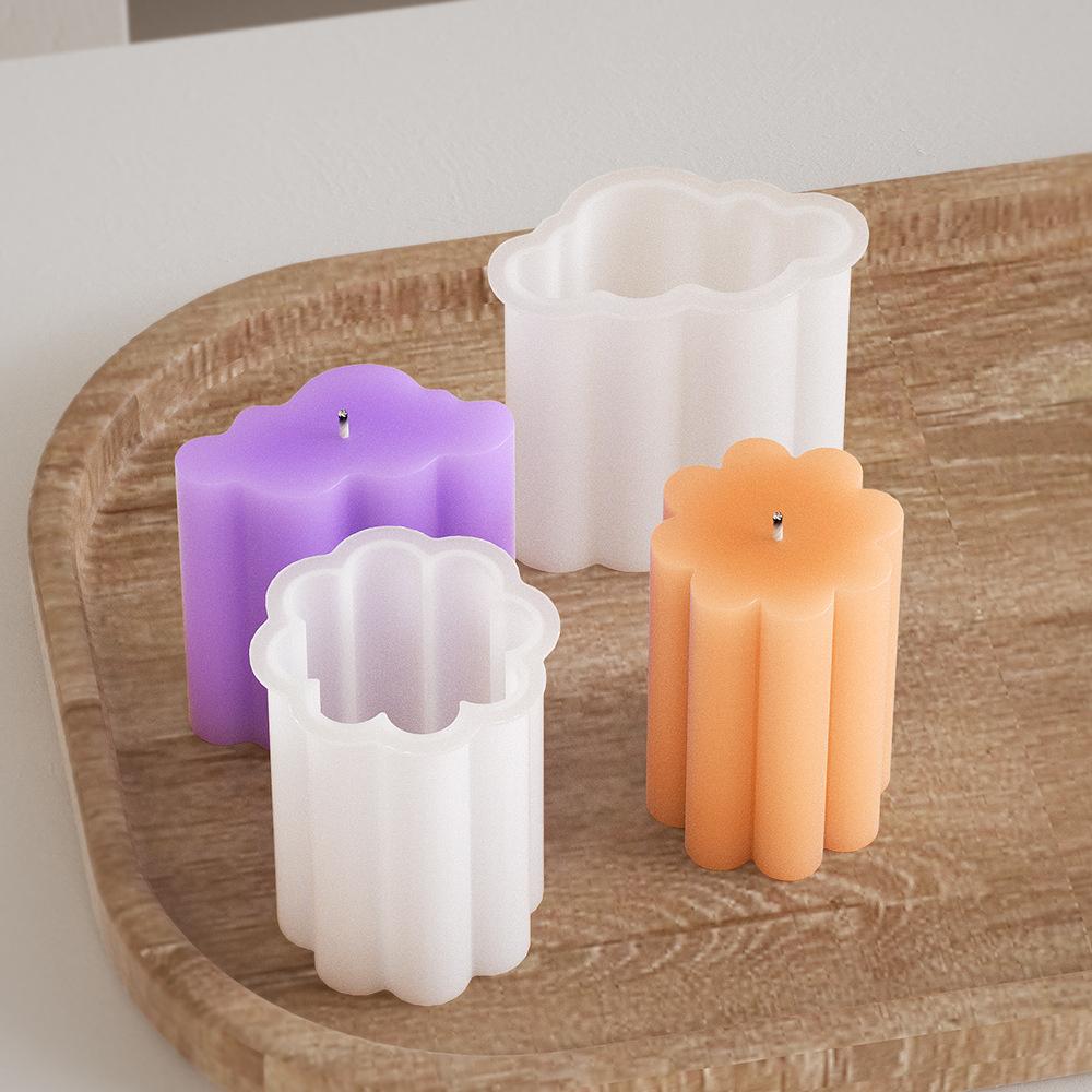 3D Starfish Moon Pyramid Cloud Flower Shape Scented Candle Silicone Mold DIY Plaster Resin Soap Wax Making Molds Home Ornament