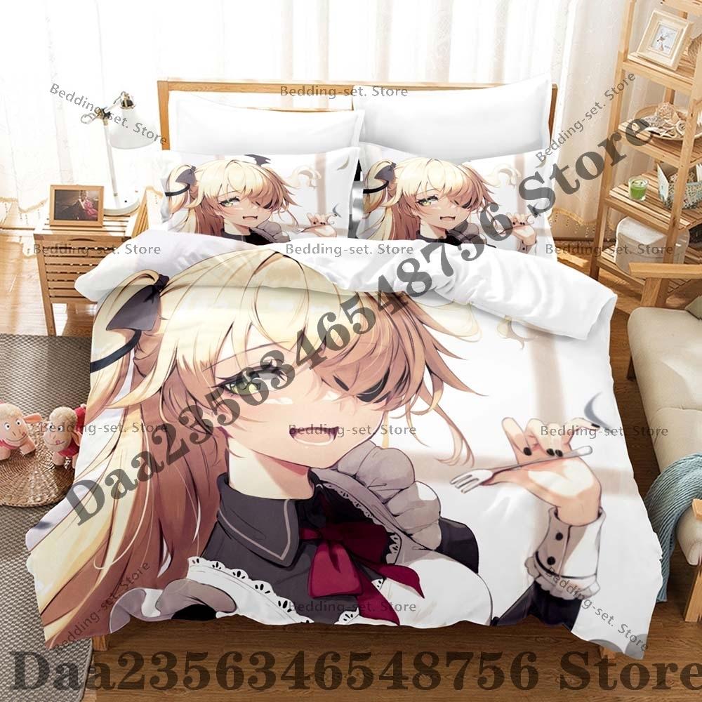 Anime Fischl 3Pcs Bedding Set 3D Print Duvet Cover Pillowcase Soft Bed Linen Single Twin Queen King Size Home Textile