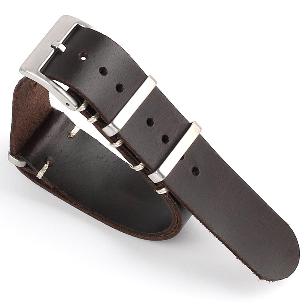 

Crazy Horse Genuine Leather Watch Band 18mm 20mm 22mm 24mm Universal Cowhide Long Strap for Seiko Watch Replacement Accessories 24mm колір темно кави