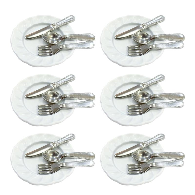 Miniature Cutlery Set Model Figure For 1/12 Doll House Landscape Accessories Detailed Realistic Kitchen Decoration Items