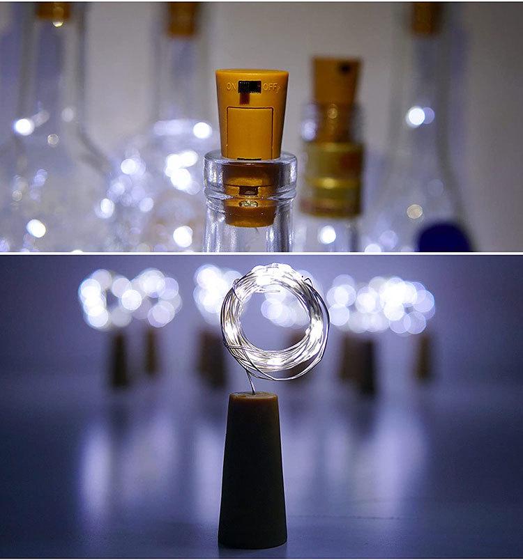 LED Fairy Star Lights with AG13 Battery, Copper Wire Bottle Stopper for Christmas Decoration