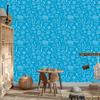 Wallpaper School Supplies Turquoise and Celadon, Turquoise Background 50x1000