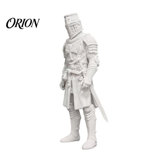 Lifelike 3D Printed Sculpture Medieval Knight Sentinel Statue, Dark Fantasy Armor Warrior Gray Statue Sculpture, Gothic Tabletop Figurine for