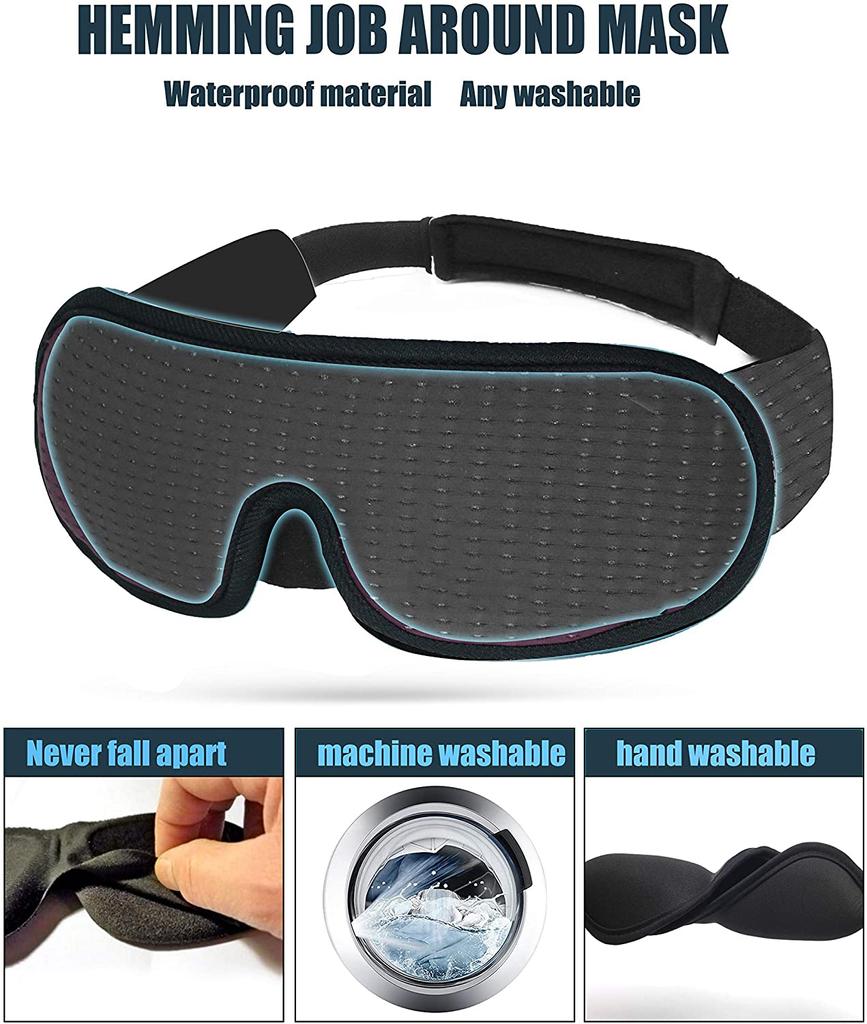 Durable And Safe 3D Mask For Sleep Eye Mask Lights Blockout Soft Padded Sleeping Fabric Cover Shade Blindfold Eyepatch
