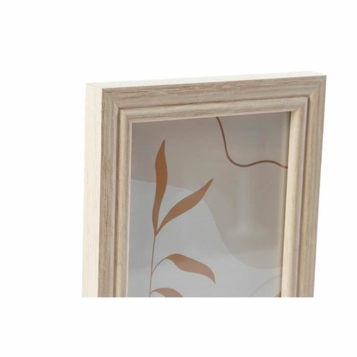 Cadre photo mural - Naturel - 32,5x1,5x45 cm - Bois MDF - Verre - Moderne