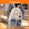 Student Nylon Backpack Girl School Bag With Laptop Pocket For Casual Daily Wear