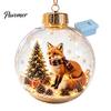 Weihnachtsbaumschmuck Story Ornament, 8 cm Kugel-Hängedekoration mit Mini-Feiertagsszene, Bruchfeste Kugeln im Inneren, Klarer Kunststoff-Weihnachtsanhänger