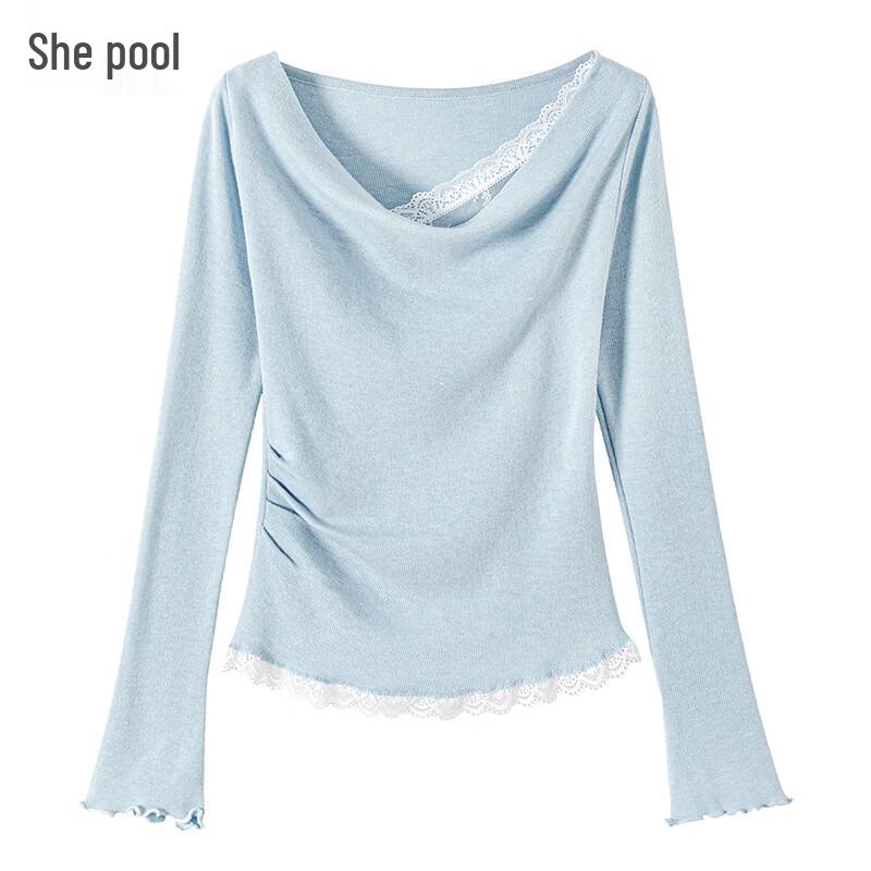 

Сладкий кружевной лоскутный трикотажный топ облегающего кроя One Size