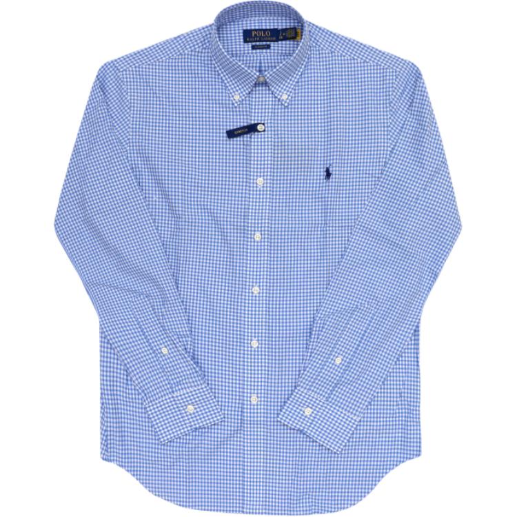 Polo Ralph Lauren Logo Embroidered Plaid Button Loose Long Sleeve Shirt Men Shirts Blue 710928252-002