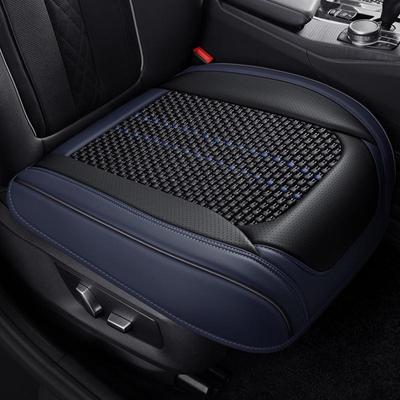 All-season Car Seat Cushion Set for Main Driver, with Leather and Ice Silk Material for Ventilation and Non-slip Features.