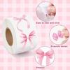 500 Pcs Decorative Sticker Pink Bows Seal Sticker Gift Box Blessing Sticker Adhesive Sticker for Scrapbooking Journal