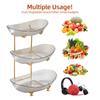 Party Fruit Bowl for Kitchen Counter 3 Tier Acrylic Fruit Basket with Serving Bowls and Metal Stand Tiered Serving Bowls Storage