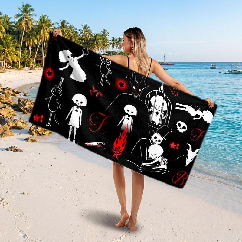 Large Beach TowelFran Bow Soft Absorbent Towel Beach Bath Home Use