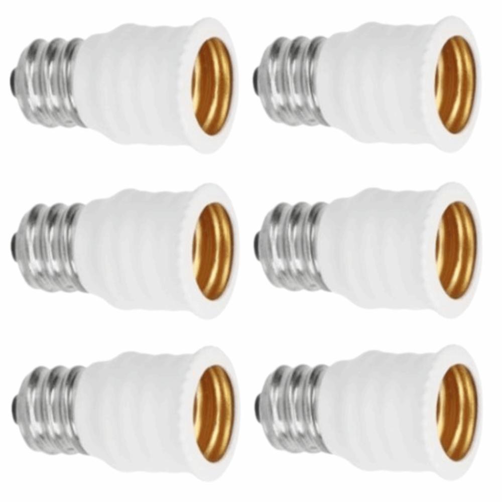 6 Pcs Black/White E12 To E14 Adapter Screw in Bulb Converter Durable Light Bulb Adapter  Bedrooms