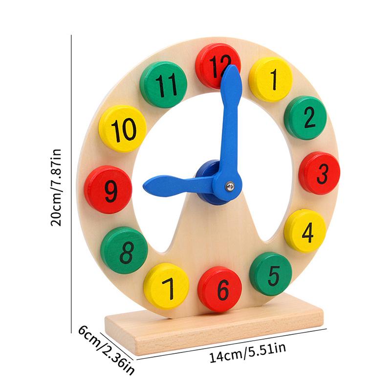 Children Montessori Wooden Clock Toys Cognition Colorful Clocks Toys For Kids Early Preschool Teaching Learning Board Toy
