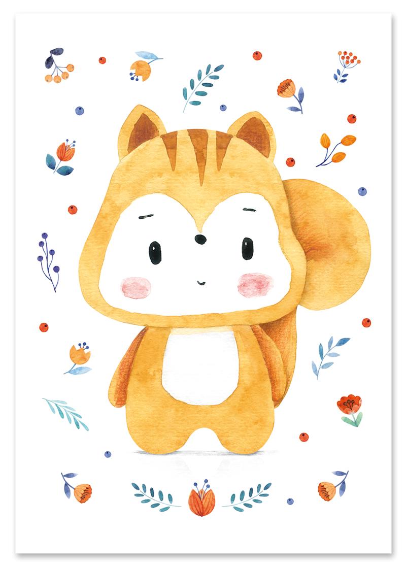 

Plakat ruda wiewiórka obrazki dla dzieci 30x40 cm