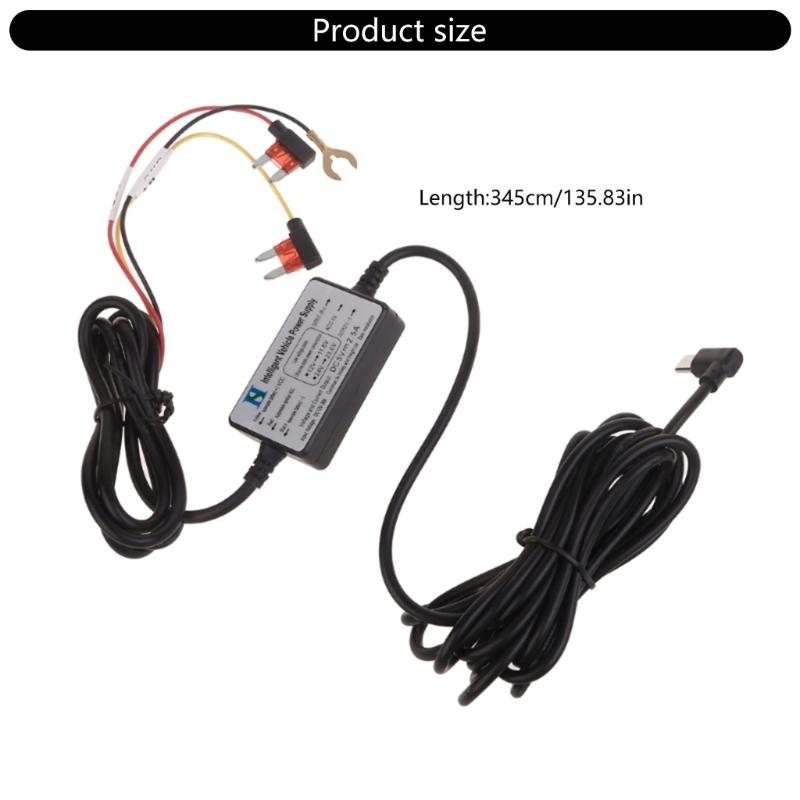 12V~30V to 5V2.5A Type C Right Angle Step-Down Power Converter Type C Power Cable Fast Charging, 90Degree Design