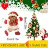 4pcs Christmas Tree Ornament Set Santa, Snowman, Reindeer, Bear Designs Festive Hanging Decorations for Holiday Party,Polyester,Holiday Pendant Decor