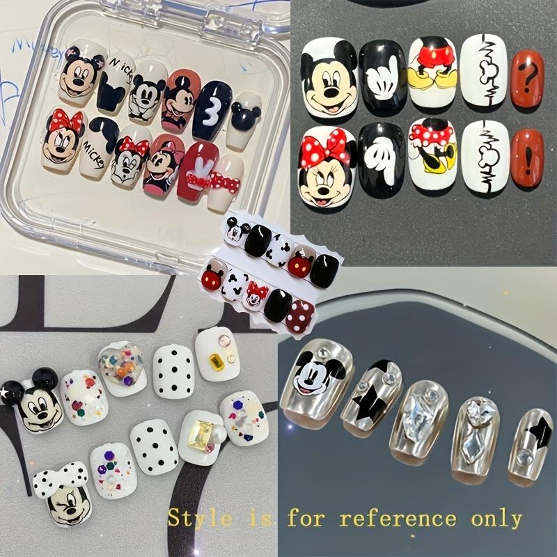 3pcs Disney Cartoon Adhesive Nail Stickers Nail Decorative Decals Nail Sliders Stitch Mickey 3D Stickers Press on Nails