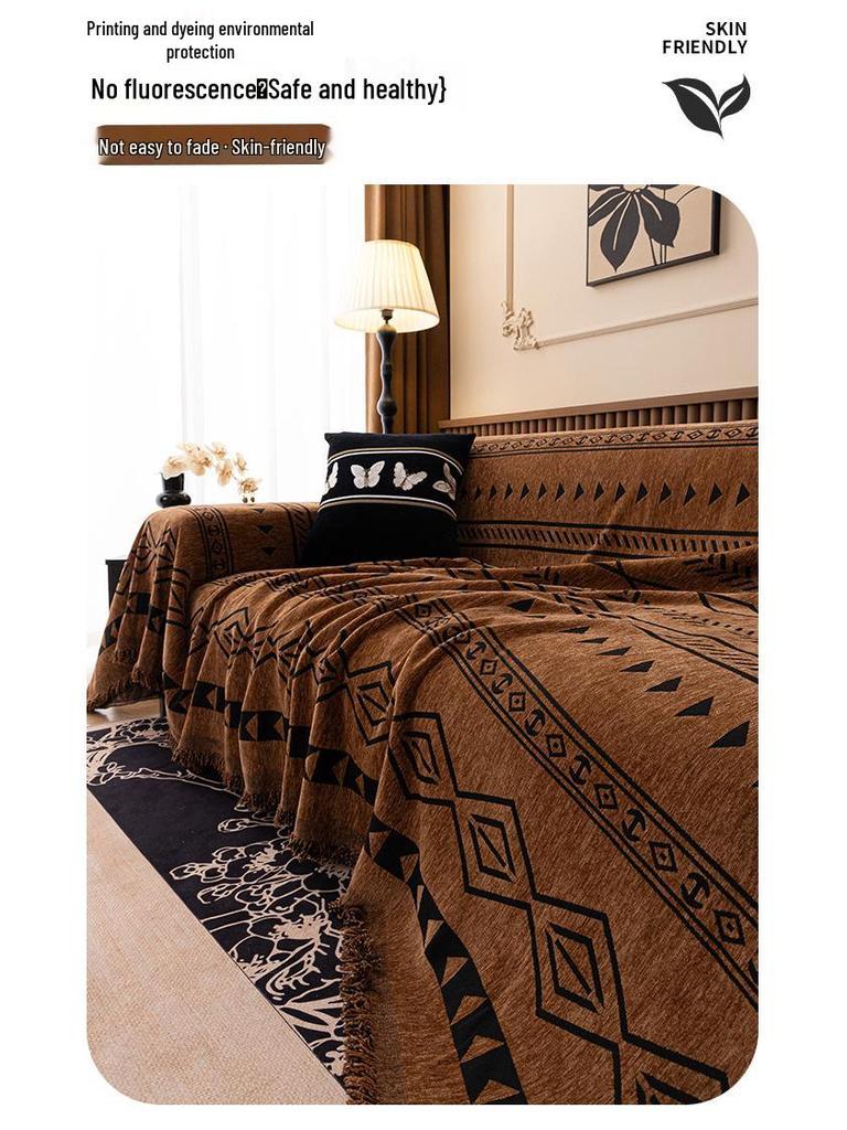 Bohemian Chenille Sofa Cover Fabric - Universal, All-Season 2026 Design