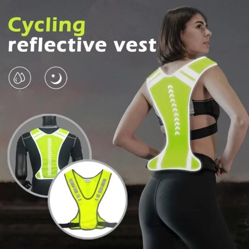 Adjustable Fit Reflective Vest Elastic Design Protective Vest High Visibility Vest Running Jogging