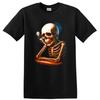 Skeleton Thinking T Shirt Creepy Ghost Halloween Vintage Art Design Tee
