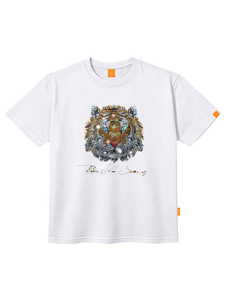 Ellamo Cubic Tiger Short Sleeve T-Shirt Unisex Plus Sizes S~4Xl