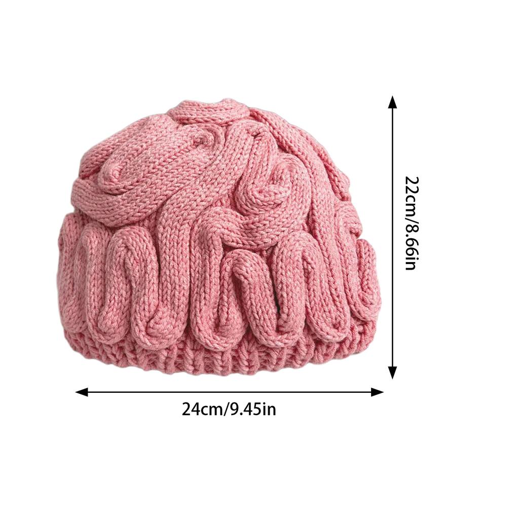 Novelty Knitting Cerebrum Hat for Female Warm Skull Hat Windproof and Comfortable Fashion Outdoor Skull Caps for Casual
