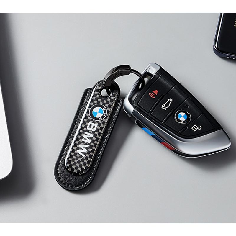 For BMW 1 2 3 4 5 6 7 Series X1 X3 X4 X5 X6 X7 F30 E36 E46 E60 F10 Car Carbon Fiber Key Chain Key Ring Decorative Accessories