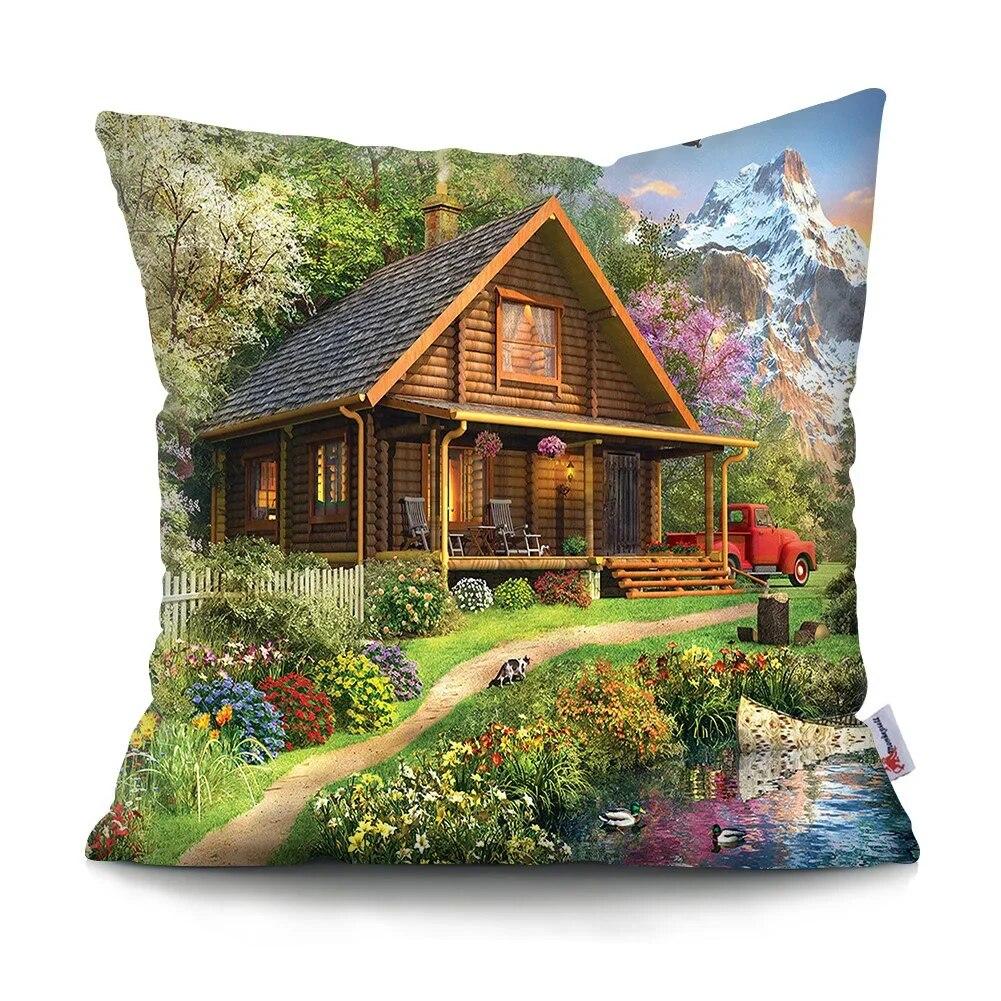 

Ранчо Неверленд Сільський Пейзаж Наволочка Поліестер Принт Диван Крісло Ліжко Чохол для Подушки Кімната Домашній Декор Наволочка-обійми 45x45cm