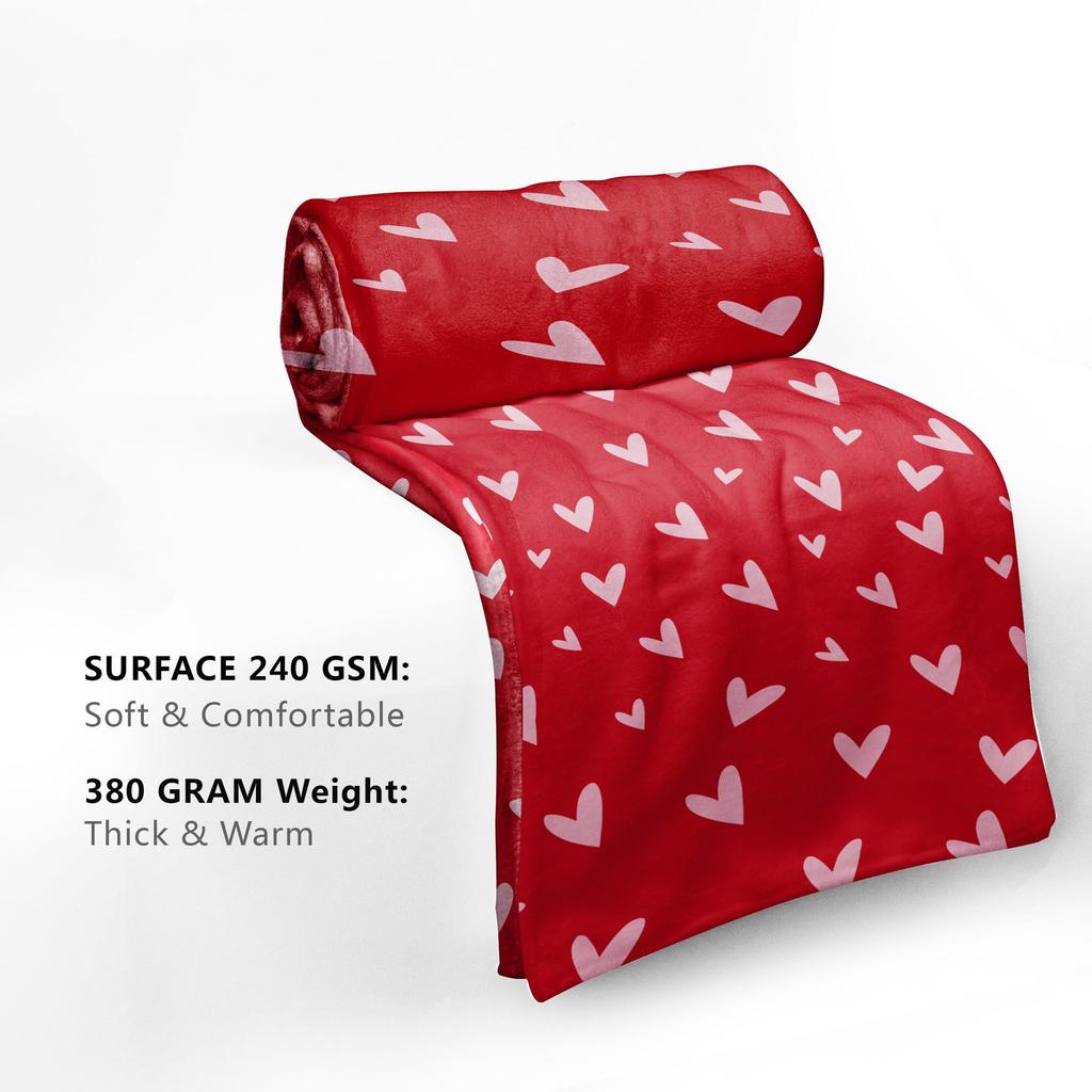 Love Heart Flowering Pumpkin Printed Blanket for Sofa Bed Travel Camping Living Room Office Conditioning Blanket