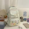 Japanese two-dimensional transparent pain bag, high-value ins college style plaid middle school student multi-compartment backpack