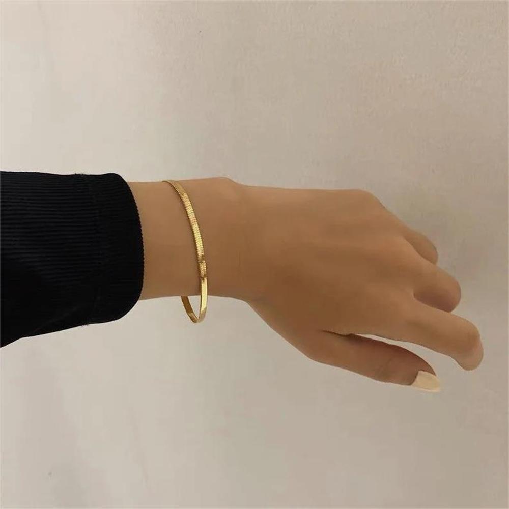 Cazador Stainless Steel Snake Chain Bracelet for Women Gold Color Friendship Minimalist Bracelets Trendy Jewelry Mother Day Gift