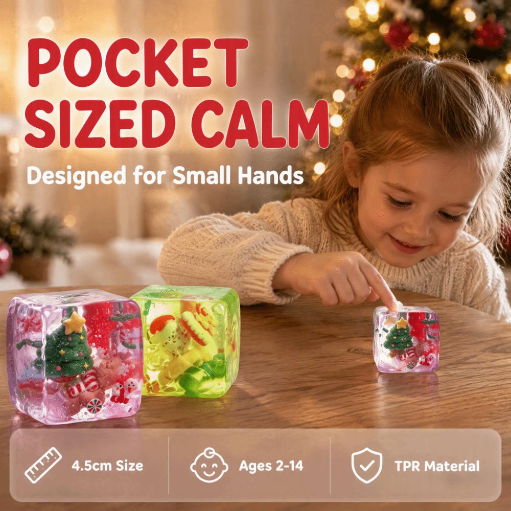 Transparent Ice Cube Fidget Toy Christmas Theme Maltose Fidget Toys Gifts