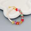 French Small Fresh Color Crystal Bracelet Women'S Premium Fresh Water Clavicle Chain