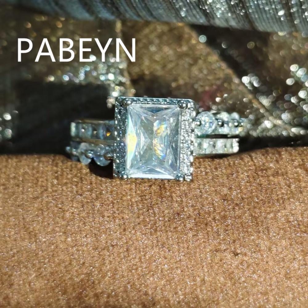 925 Sterling Silver Fashion Light Luxury Square Zircon Ring Birthday Party Anniversary Gift