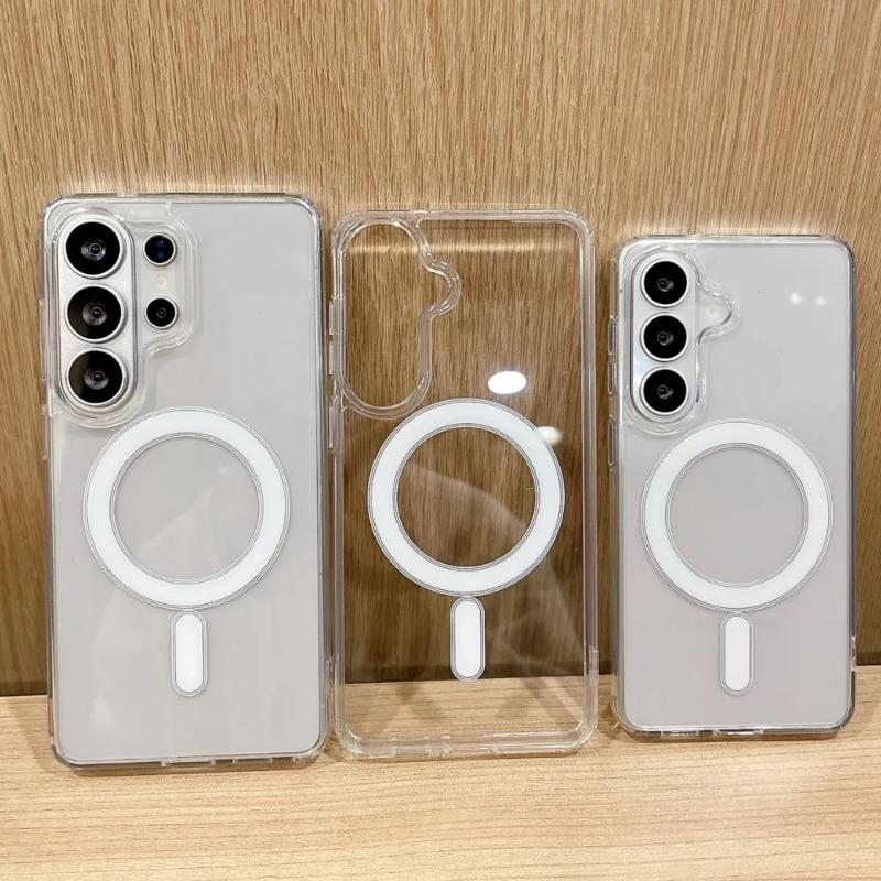 For Magnetic Clear Acrylic Case For Samsung Galaxy S26 S2 Edge S24 S23 S22 Plus Ultra FE A37 A7 A36 A6 A3 A Cover