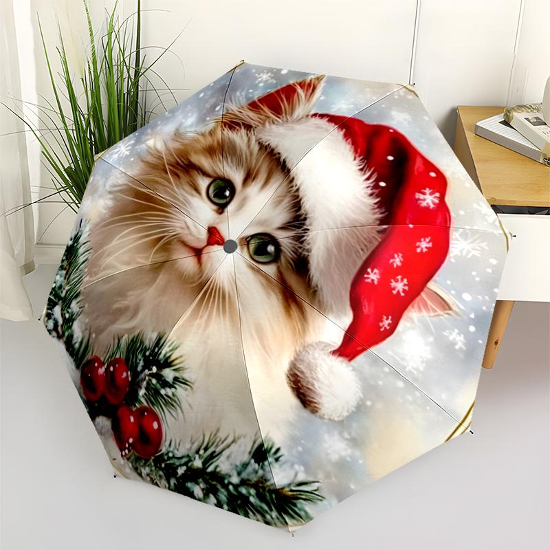 Chrismas Fashionable Automatic Opening/Closing Folding Umbrella. Portable and Foldable, Ideal for Gift, Travel, and Daily Use.