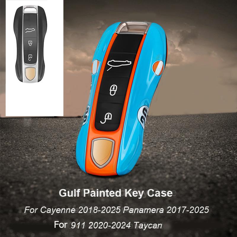 For Porsche Panamera Cayenne Macan 718 Cayman Boxster 911 Taycan Car 92 Personalized Key Case Protective Shell Remote Fob Cover