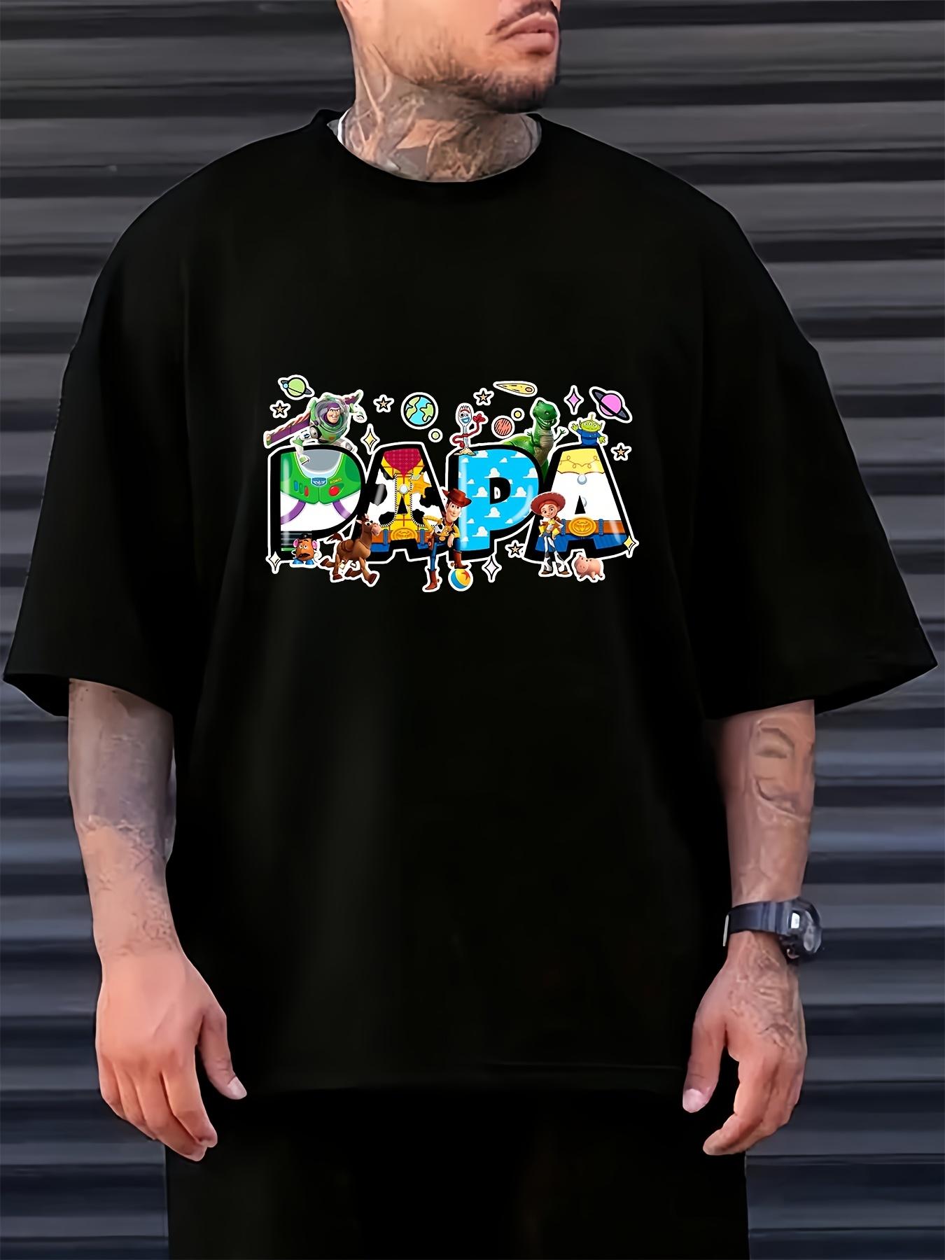 Toy Story Graphic T-shirt - Casual Black Short Sleeve Tee with Woody XXL