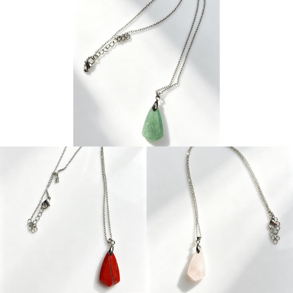 Geometric Natural Crystal Pendant Necklace With Polished Quartz For Bohemian Jewelry Lovers