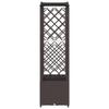 Raised Garden Bed with Trellis and Hanging Roof Brown 164 x 40 x 142 cm PP