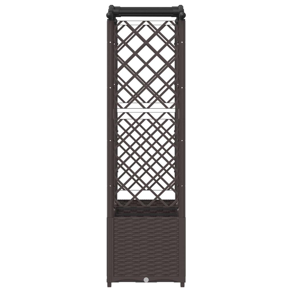 Raised Garden Bed with Trellis and Hanging Roof Brown 164 x 40 x 142 cm PP