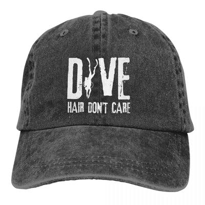 Pure Color Cowboy Hats Hair Don't Care Diver Women's Hat Sun Visor Baseball Caps Dive Scuba Diving Peaked Trucker Dad Hat