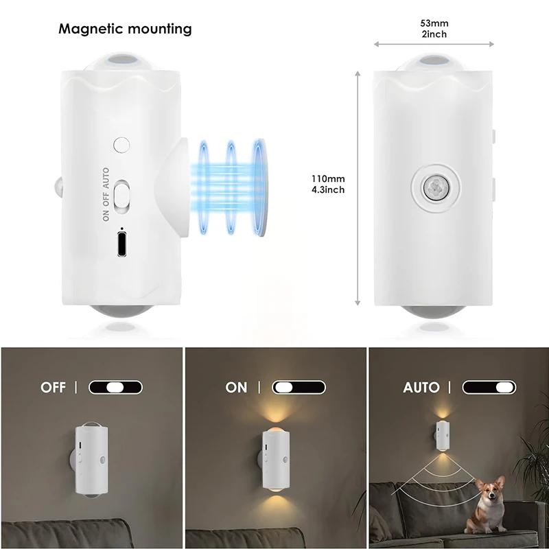 LED Wall Sconces with Motion Sensor Rechargeable Battery Powered Wall Lamps RGB Cordless Magnetic Night Lights for Hallway